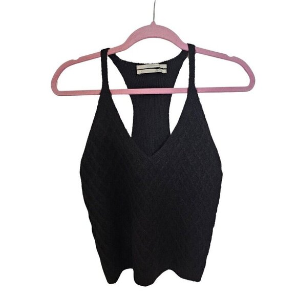 Anthropologie Women's Knit Top Size S Black Sleeveless - Picture 2 of 8